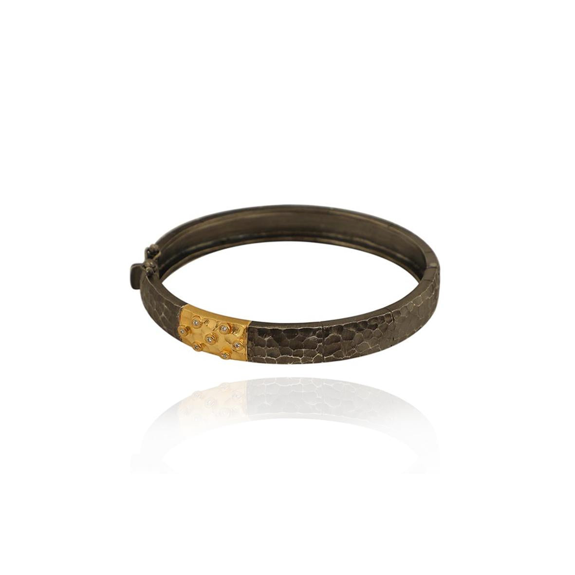 Hammered Diamond Bangle