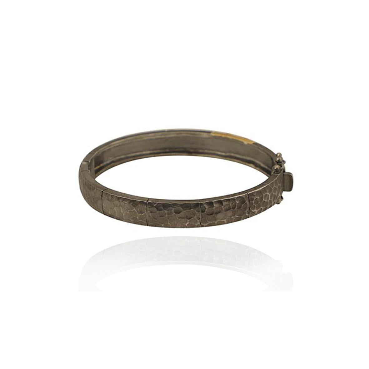 Hammered Diamond Bangle