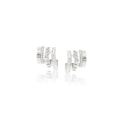 3 Rows Diamond Earrings - K.S. Sze & Sons