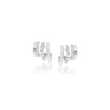 3 Rows Diamond Earrings