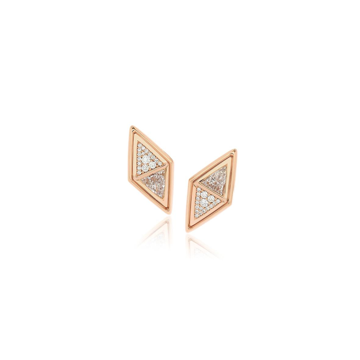 Triangle Cut Diamond Earrings