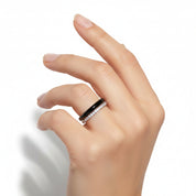 Diamond Enamel Double Band