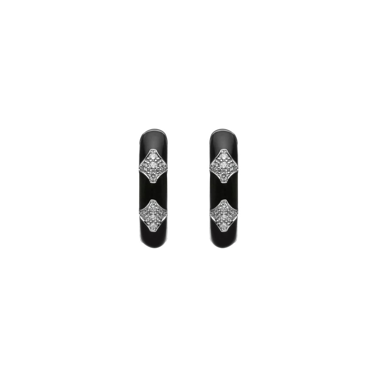 Diamond & Enamel Earrings