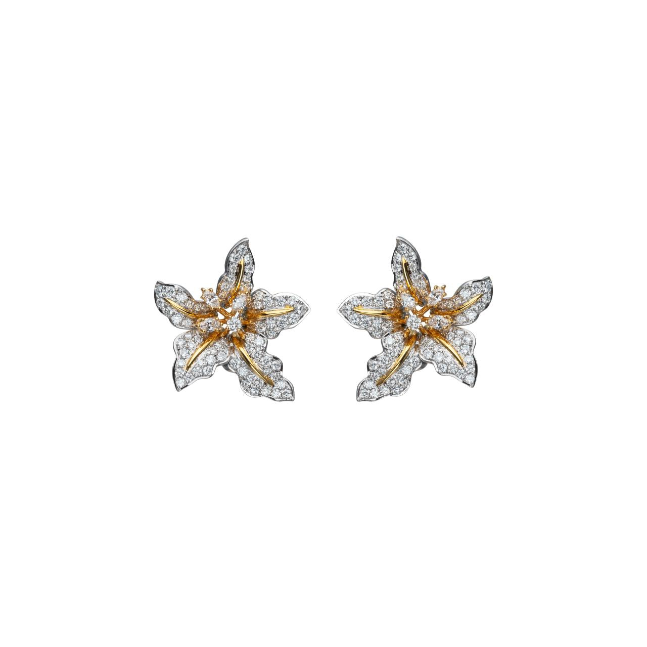 Diamond Floral Earrings