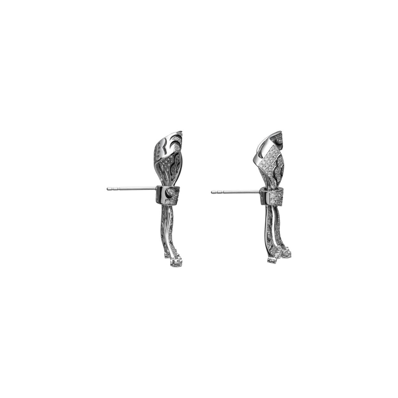 Diamond Ribbon Earrings