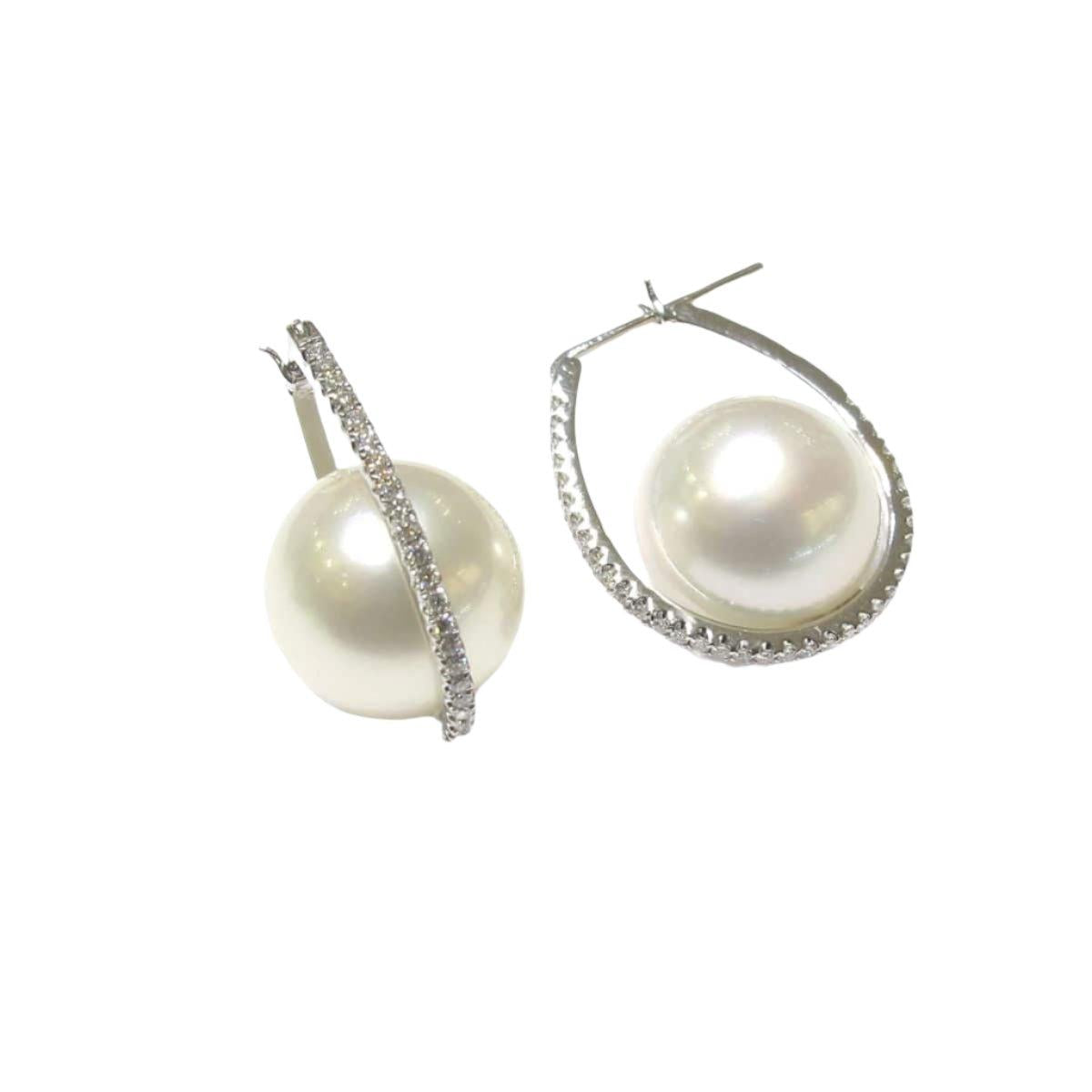 South Sea Pearl & Diamond Earrigns