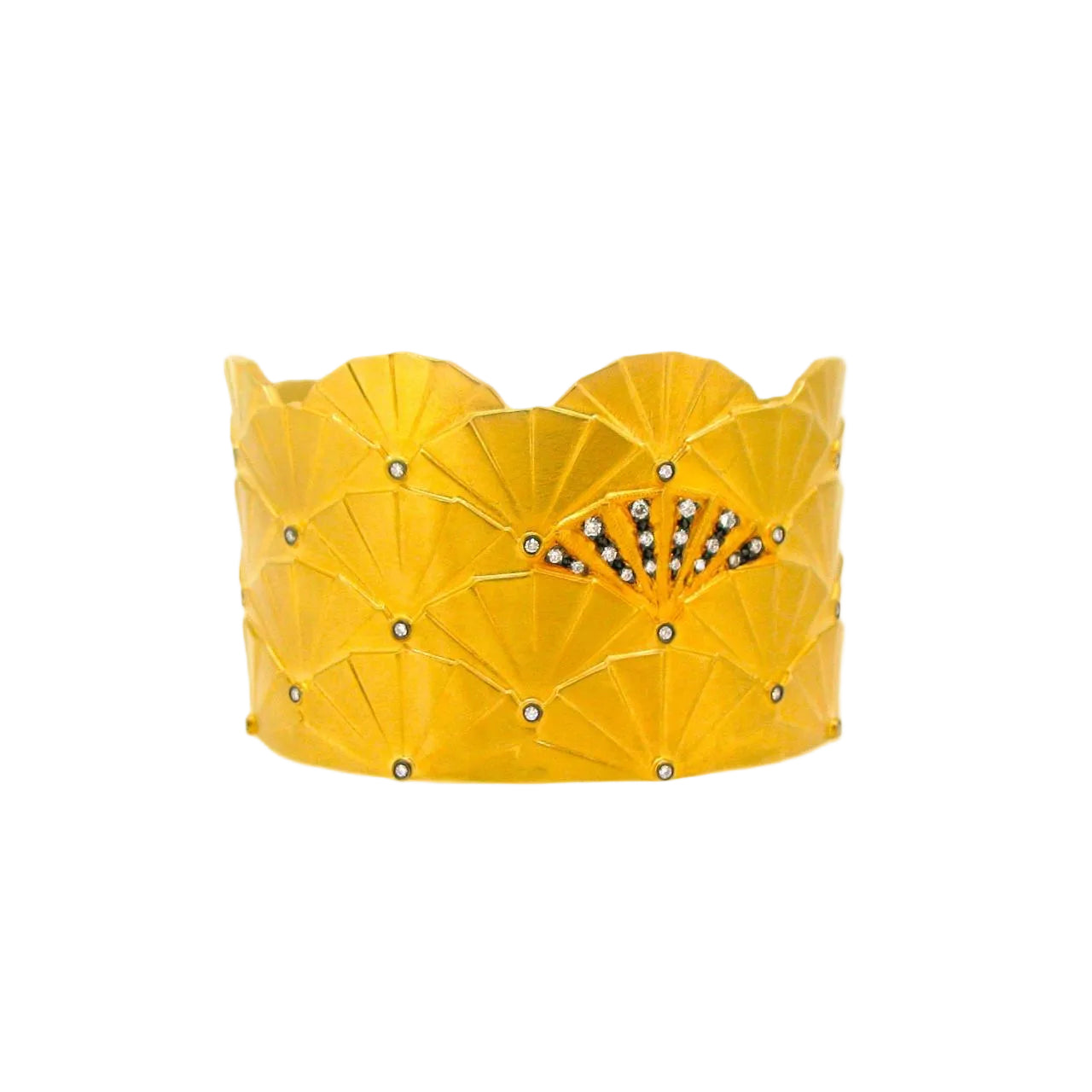 Silver & Gold Diamond Bangle - K.S. Sze & Sons