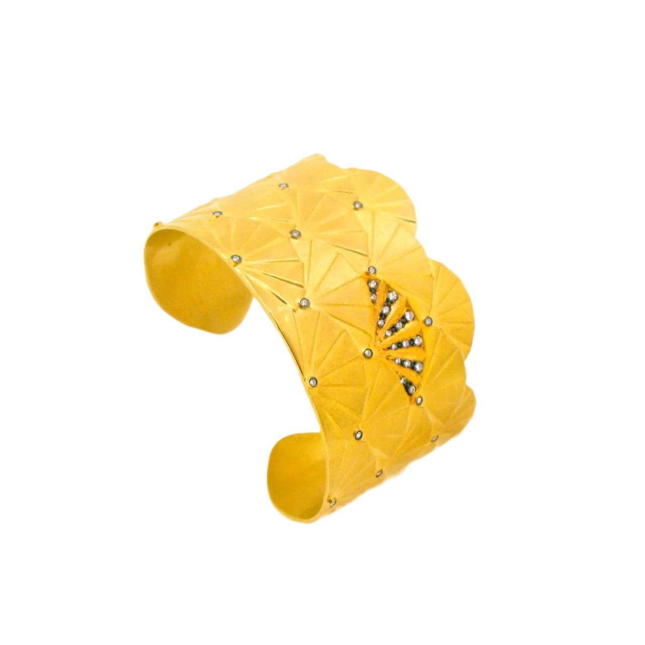 Silver & Gold Diamond Bangle - K.S. Sze & Sons