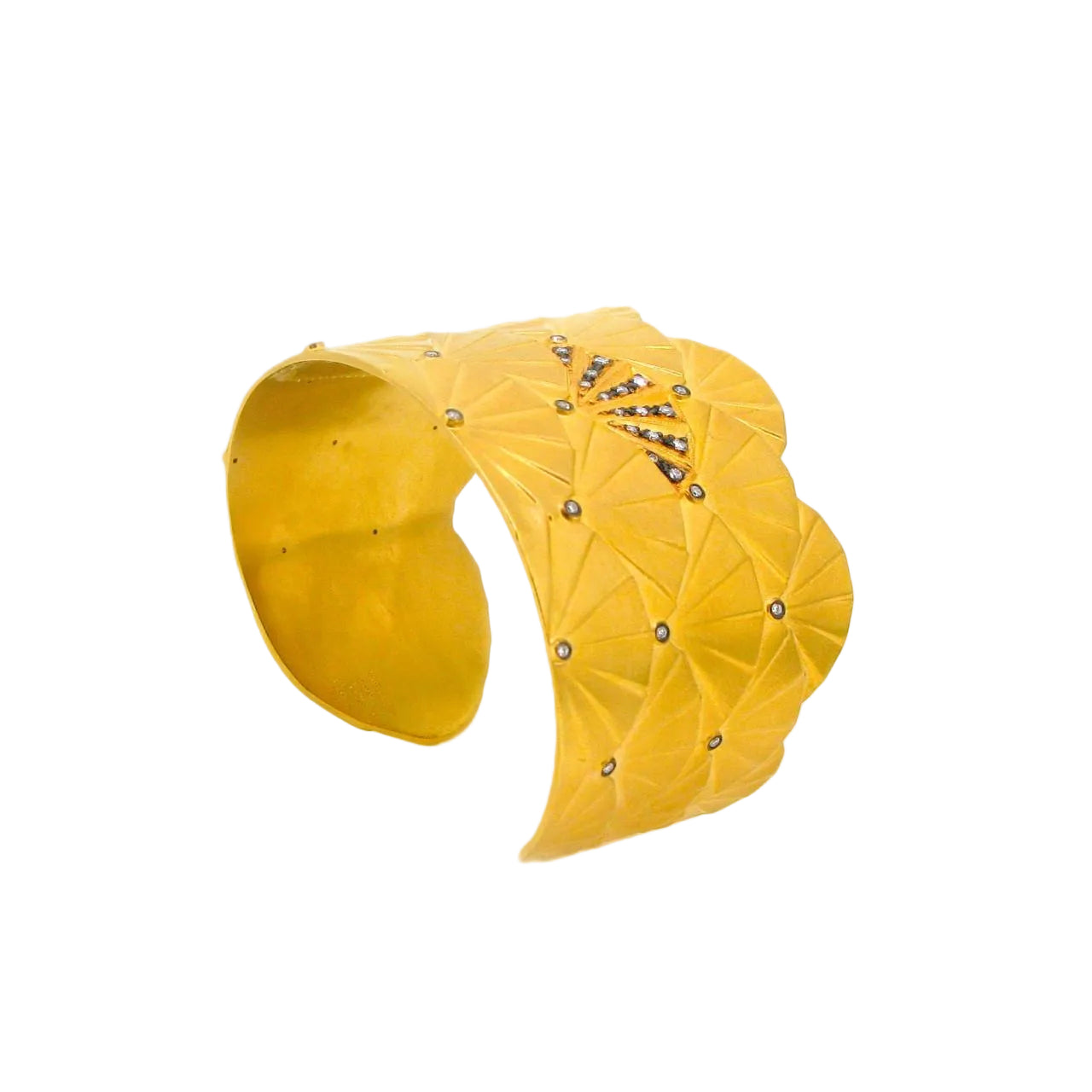 Silver & Gold Diamond Bangle - K.S. Sze & Sons