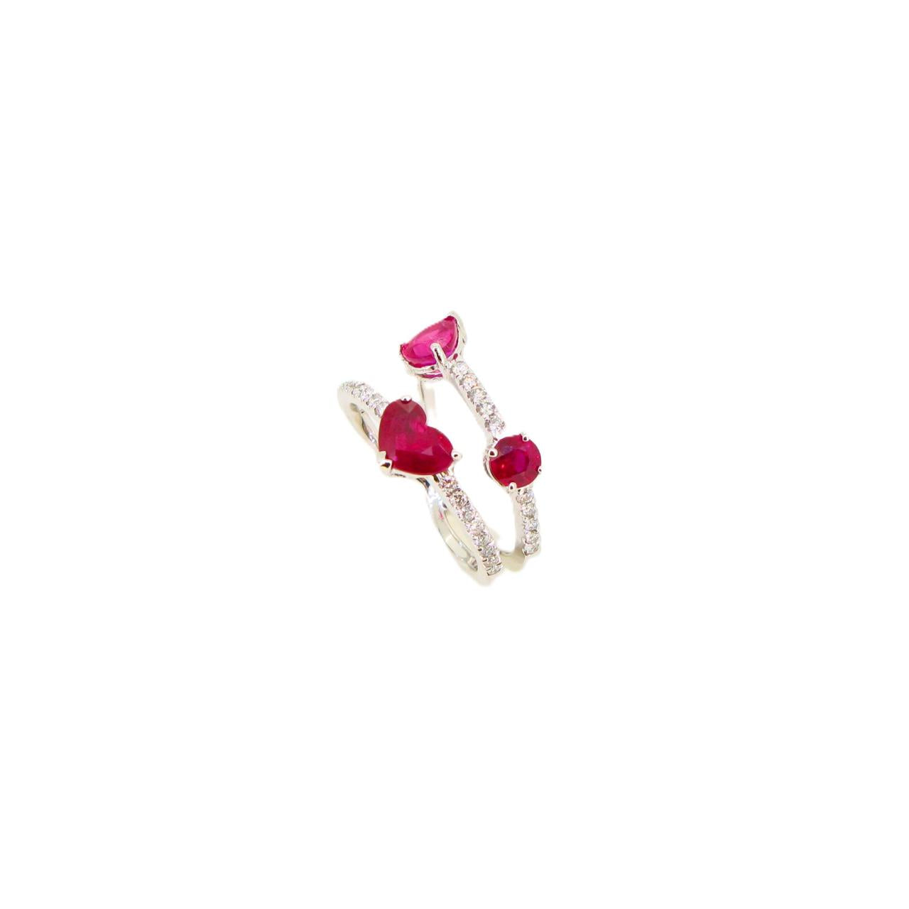 Multi-shaped Ruby Diamond Ring - K.S. Sze & Sons