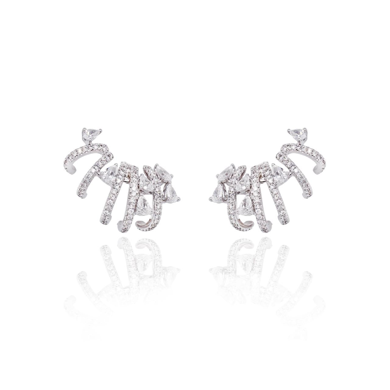 Hoop Row Diamond Earrings - K.S. Sze & Sons