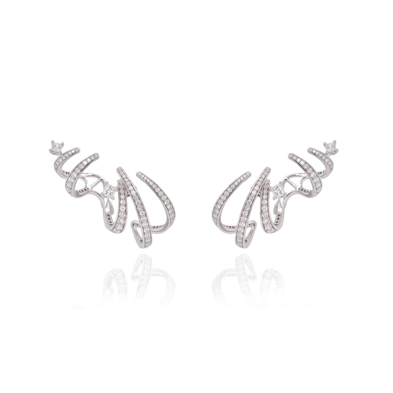 Hoop Row Diamond Earrings - K.S. Sze & Sons