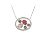 Multi-Color Sapphire Diamond Necklace