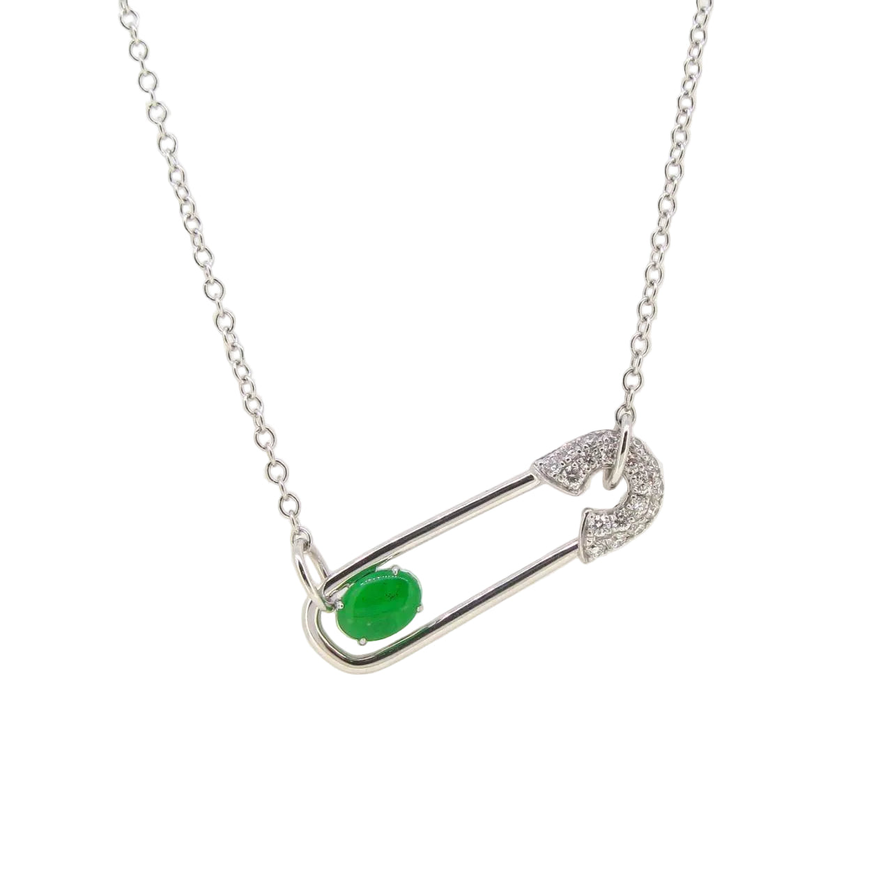 Jade Diamond Pin Necklace