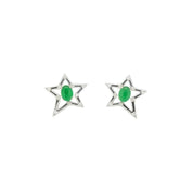 Jade Diamond Star Earrings