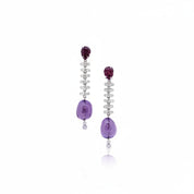 Amethyst & Ruby Diamond Earrings