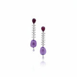 Amethyst & Ruby Diamond Earrings