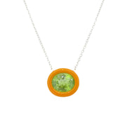 Tourmaline Enamel Necklace