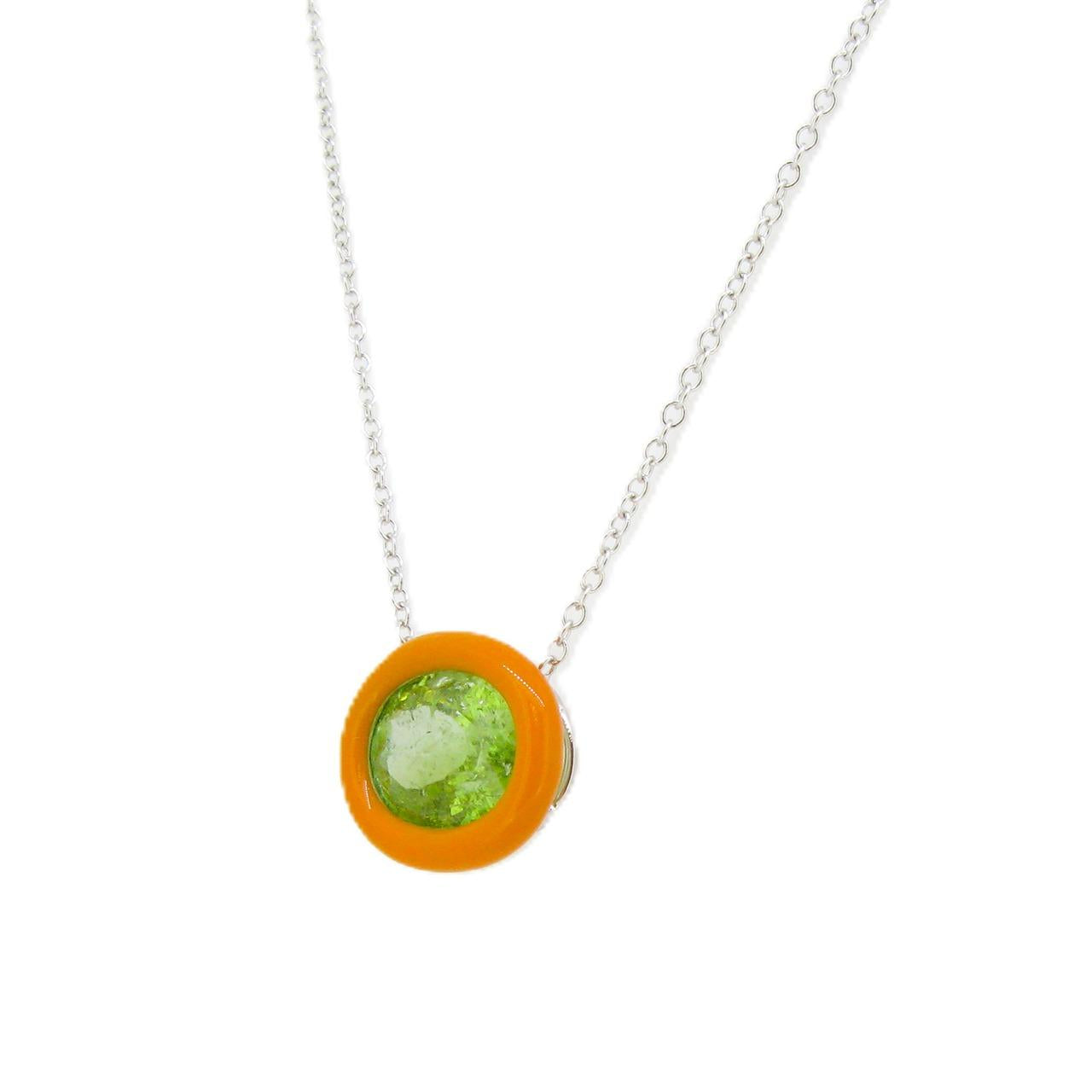 Tourmaline Enamel Necklace