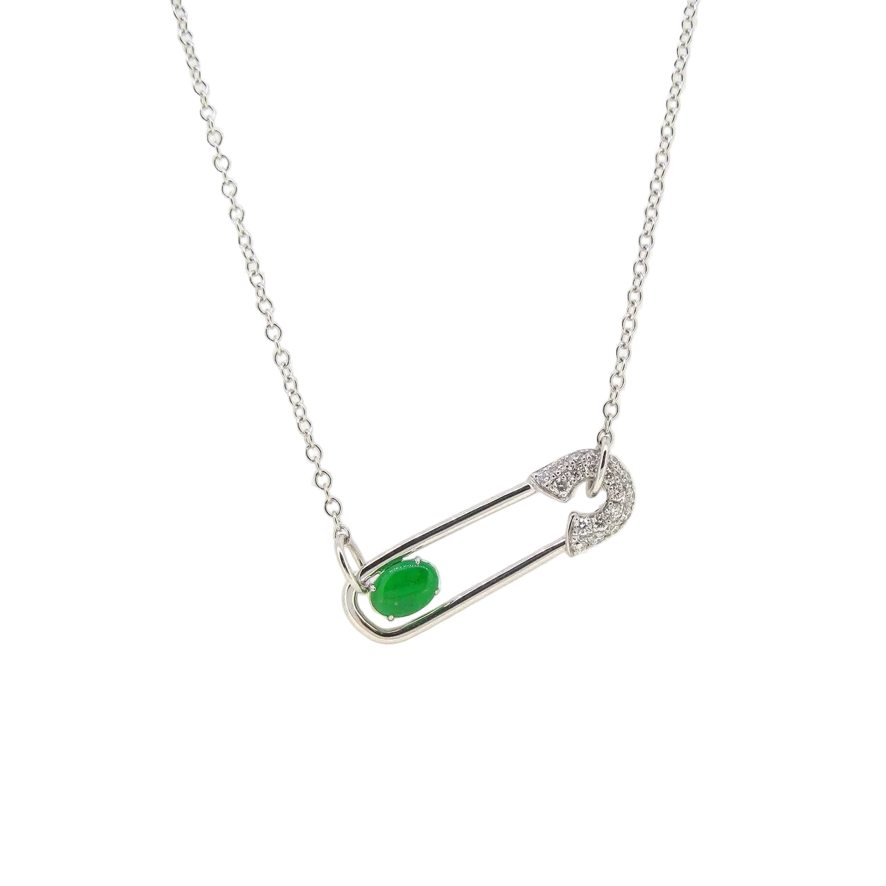 Jade Diamond Pin Necklace