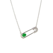 Jade Diamond Pin Necklace