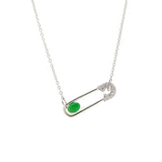 Jade Diamond Pin Necklace