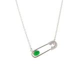 Jade Diamond Pin Necklace