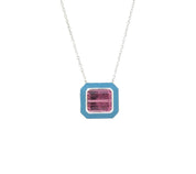Pink Tourmaline Enamel Necklace