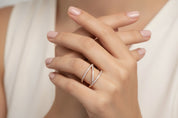 ZERIES 1 The Big Z Ring 18K Rose Gold Diamond 0.24 cts