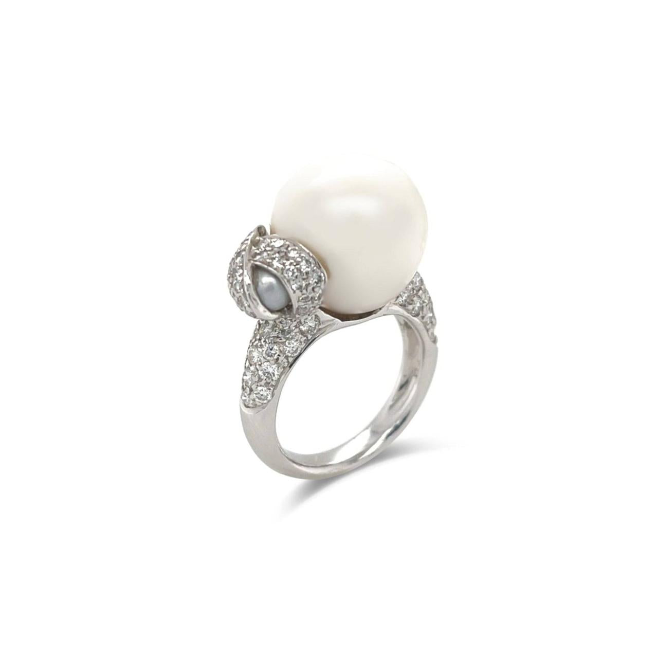 South Sea Pearl & Diamond Ring - K.S. Sze & Sons