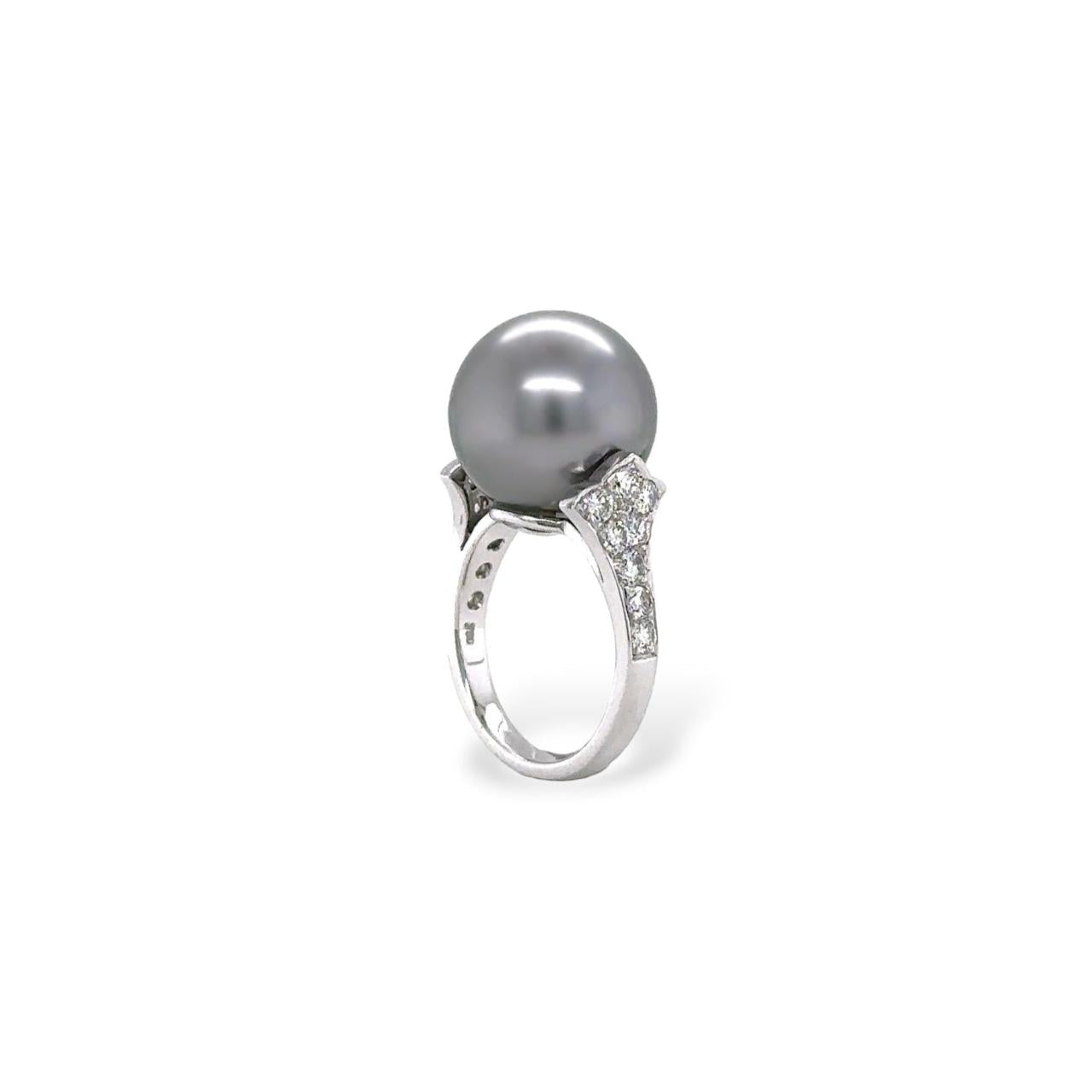 Tahitian Pearl & Diamond Ring - K.S. Sze & Sons