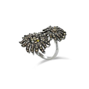 Color Diamond Floral Ring - K.S. Sze & Sons