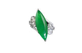 Jadeite & Rose Cut Diamond Ring