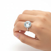 Aquamarine & Diamond Ring