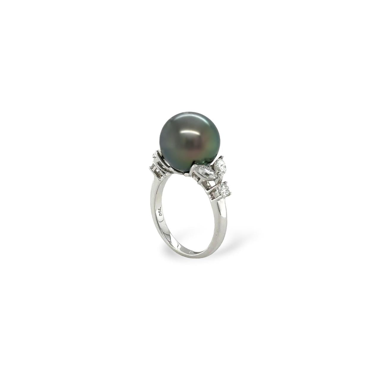 Tahitian South Sea Pearl & Diamond Ring - K.S. Sze & Sons