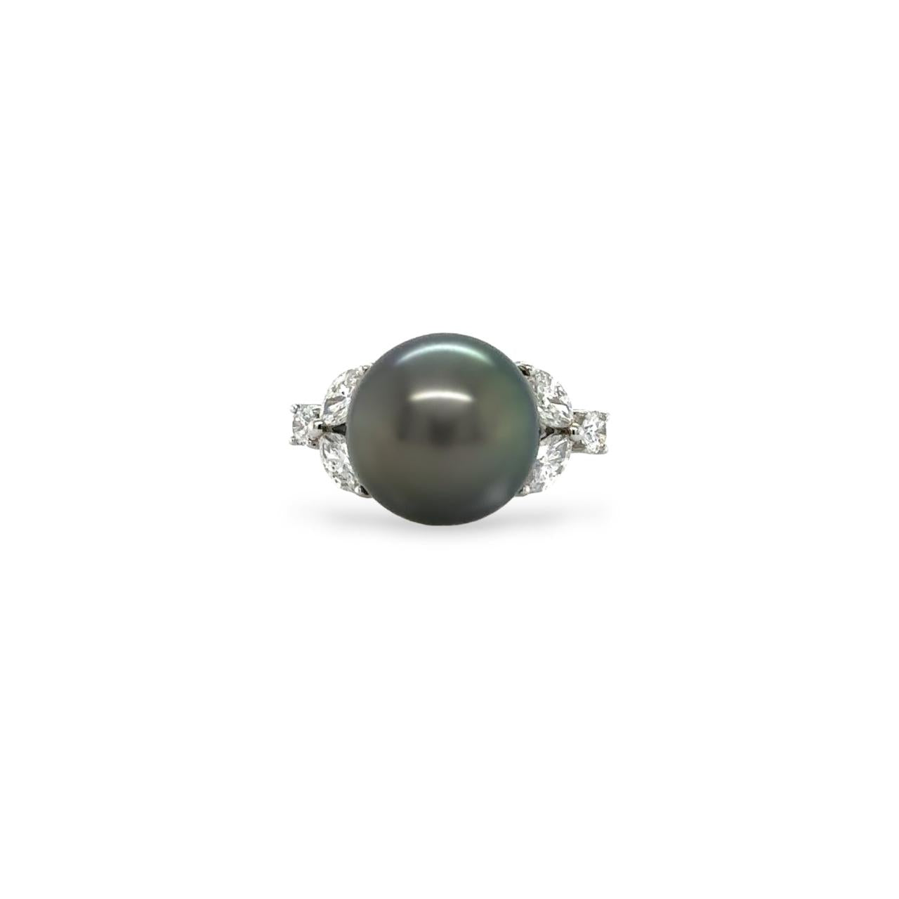 Tahitian South Sea Pearl & Diamond Ring - K.S. Sze & Sons