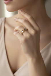 White, Pink & Yellow Diamond Ring - K.S. Sze & Sons