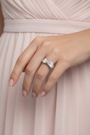 Pink & White Ribbon Diamond Ring