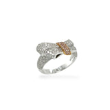 Pink & White Ribbon Diamond Ring