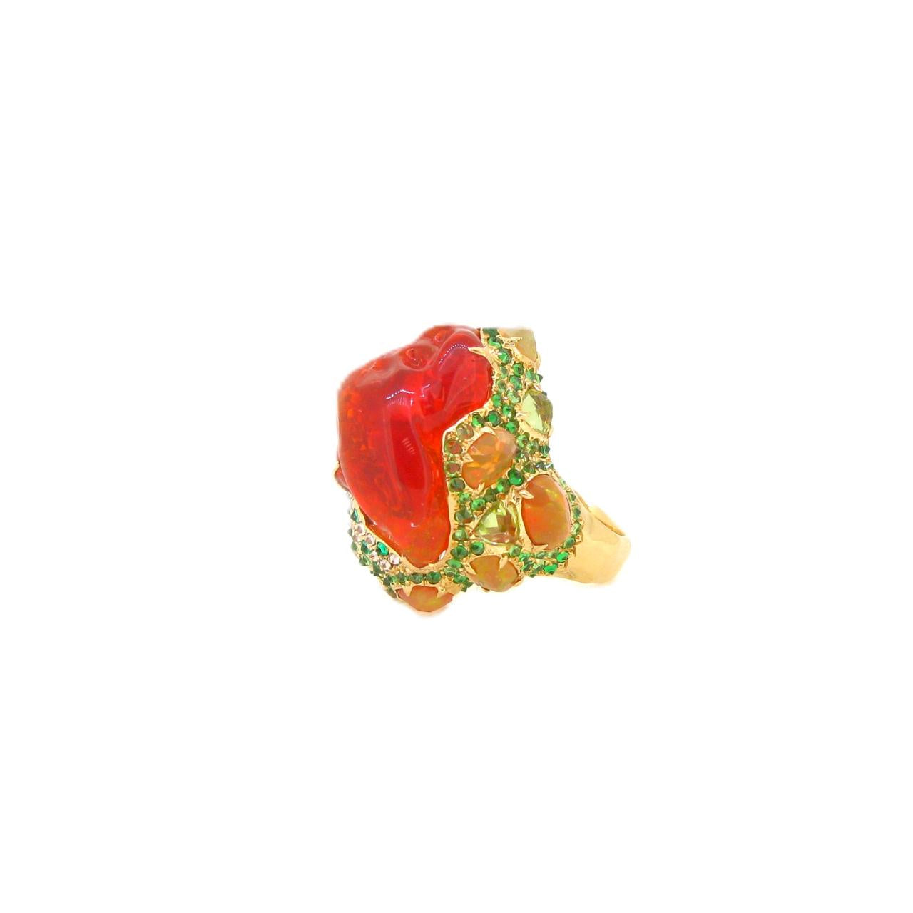 Fire Opal Ring - K.S. Sze & Sons