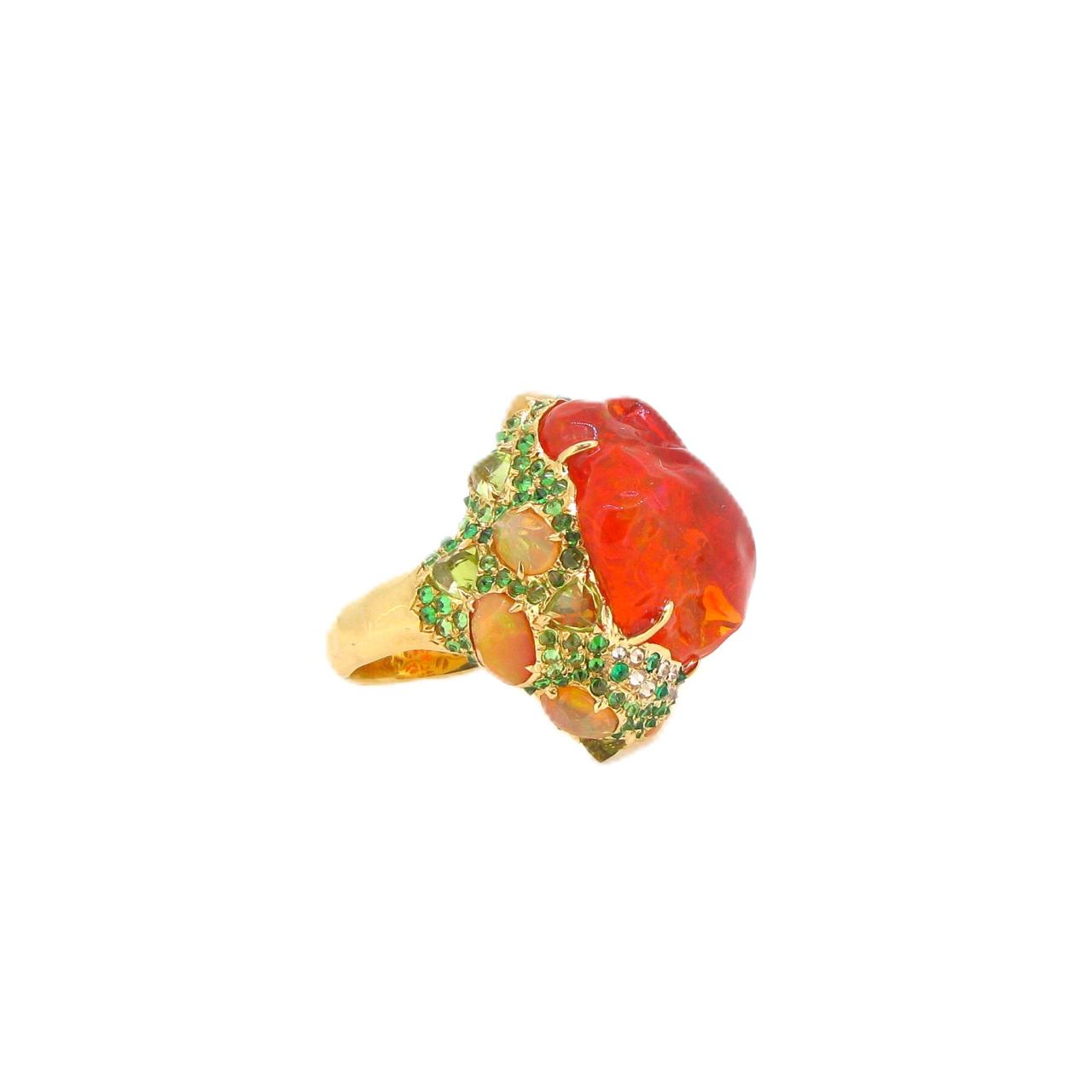 Fire Opal Ring - K.S. Sze & Sons