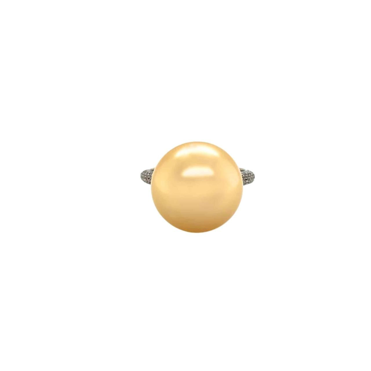 Golden South Sea Pearl & Diamond Ring - K.S. Sze & Sons