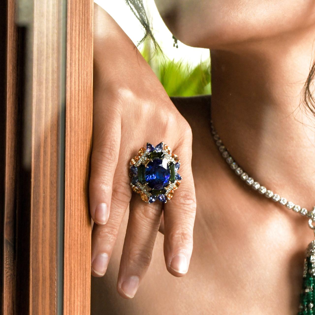 Tanzanite & Diamond Ring/Brooch/Pendant (CAG Certificate) - K.S. Sze & Sons