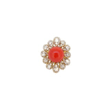 Coral & Diamond Ring