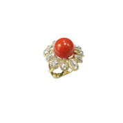 Coral & Diamond Ring - K.S. Sze & Sons
