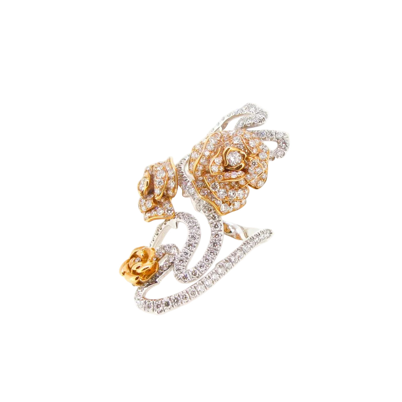 White Diamond Floral Ring - K.S. Sze & Sons