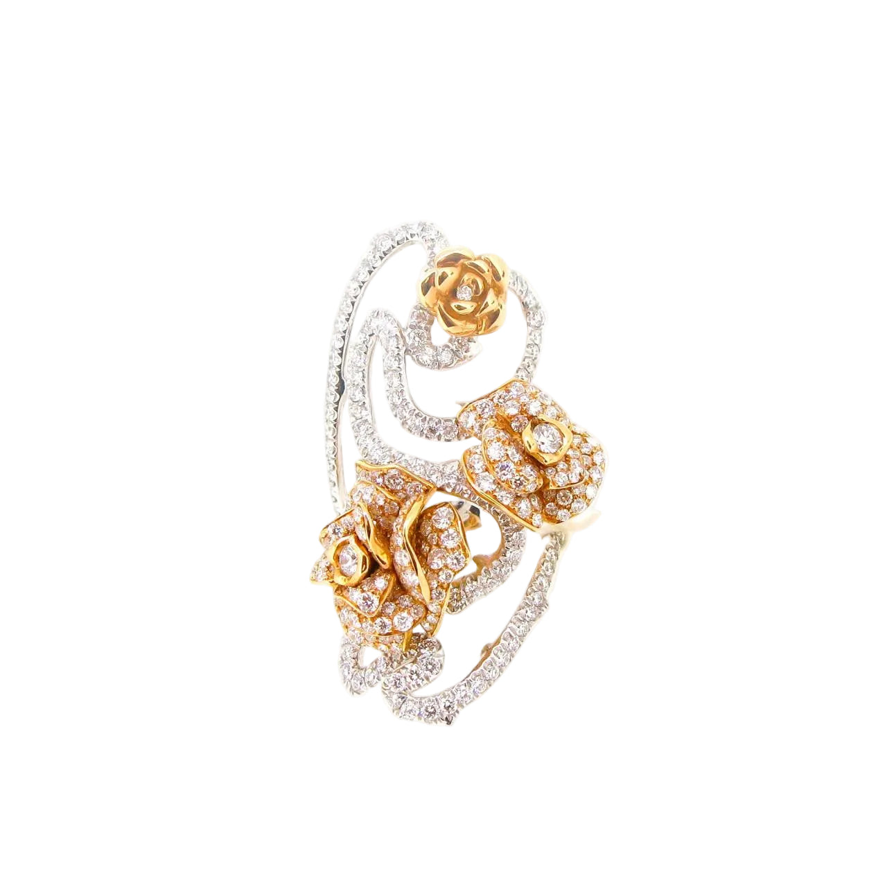 White Diamond Floral Ring - K.S. Sze & Sons
