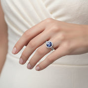 Oval-Shaped Purple Sapphire & Diamond Ring (GIA Certificate)