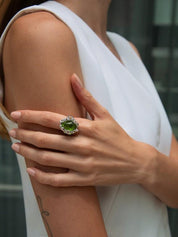 Peridot & Multicolored Sapphire Ring