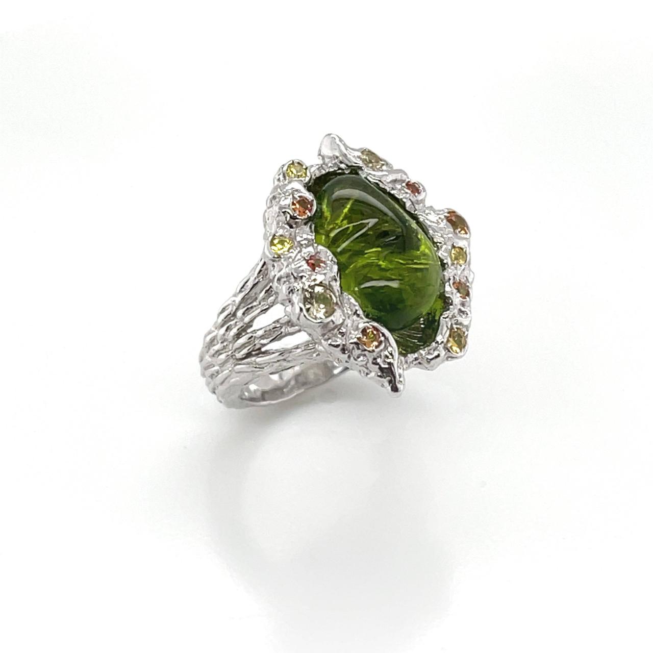 Peridot & Multicolored Sapphire Ring - K.S. Sze & Sons